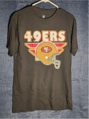 Men's NFL Team Apparel Black 49ers Short Sleeve Tee M vintage retro football
